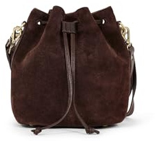 HOLZRICHTER Berlin - Beuteltasche aus Leder für Damen (No 1-1), 26x21x14 cm Schultertasche, Echtleder Bucket Bag, Handtasche in Braun, Schwarz
