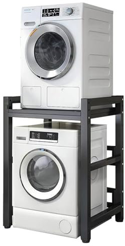 Kit de apilamiento para lavadora y secadora Lavadero Estante para lavadora y secadora, Cuarto de baño Marco Intermedio Lavadora Altura ajustable, Cocina Estantería apilable para Secador Superior (Siz