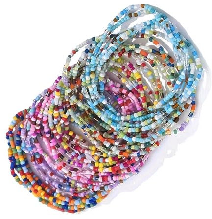 COSSIKA Damen-Armband, 30 Stück Perlen-Fußkettchen, Armbänder für Frauen und Mädchen, Strand, böhmische Bunte Perlen, Knöchelarmband, Fuß- und Handkette