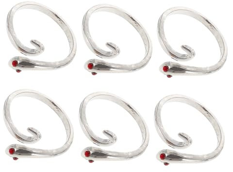 Tofficu 6stücke Strick-häkelring Schlange-form Fadenführer Fingerhalter Für Diy Stricken Handwerk Geflochtener Haushaltsring Strick-fingerring