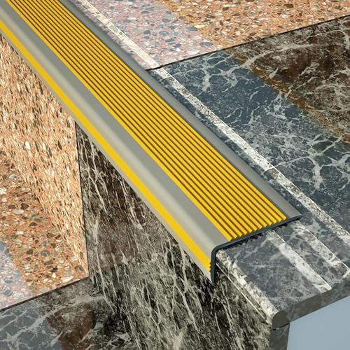 Stair Nosing Edge Trim for Tile, 5cm Wide Corner/Staircase/Step Edge Trim Strips, Self Adhesive Outdoor Rubber Door Sill Protector(Length 105cm/41 in)