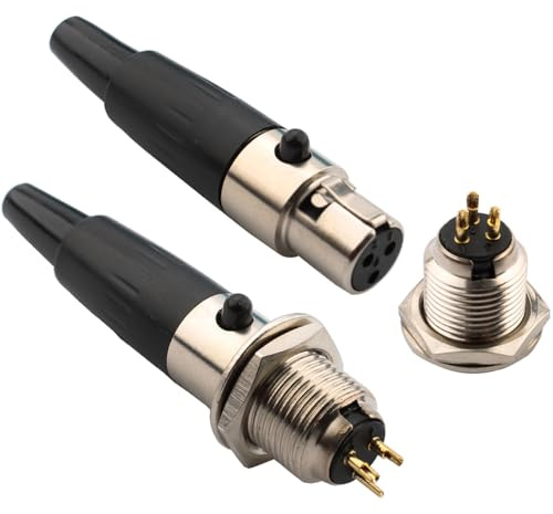 RUNCCI-YUN 2Set Mini 3-polige XLR-Anschlüsse Stecker und-Buchsen,Mikrofonkabelstecker,Mikrofon-Audiobuchse Lötanschluss XLR Einbaubuchse Buchse