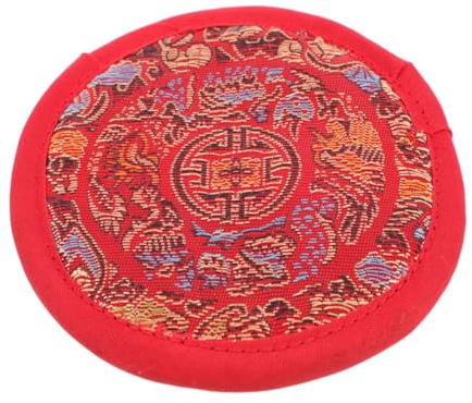 Buddha Klangschalen Pad Rot aus Baumwolltuch Herbst Party | Leichtes Kompaktes Kissen, Schlichtes Design, Buddhistischer Gebrauch, Passendes Zubehör für Klangschale