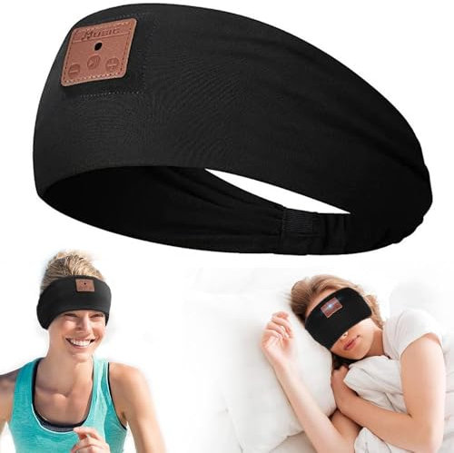 YiYunTE Auriculares para Dormir, Mujer Hombre Antifaz para Dormir con Cancelación Ruido, Cascos Diadema Bluetooth Banda con Estéreo Altavoces, Sleep Headphones Regalos para Deportes Viajar