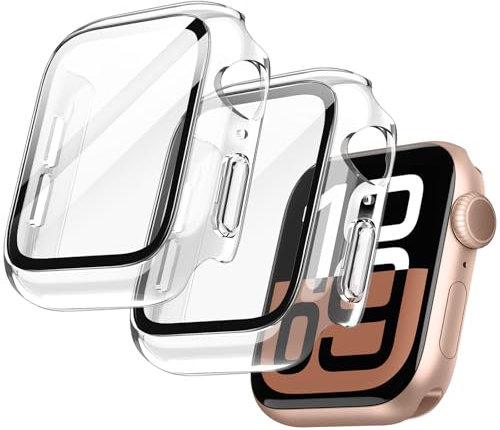 JETech Case with Screen Protector for Apple Watch Series 11/10 46mm, Overall Protective Cover, Built-in Tempered Glass Film High Sensitivity, 2 Pack (Clear)