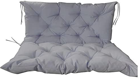 Outdoor-Bankkissen, 10 cm dick, mit Rückenlehne, wasserdicht, Sitzkissen für 2- und 3-Sitzer-Schaukelbänke, Stühle, Hellgrau, 120 x 100 cm