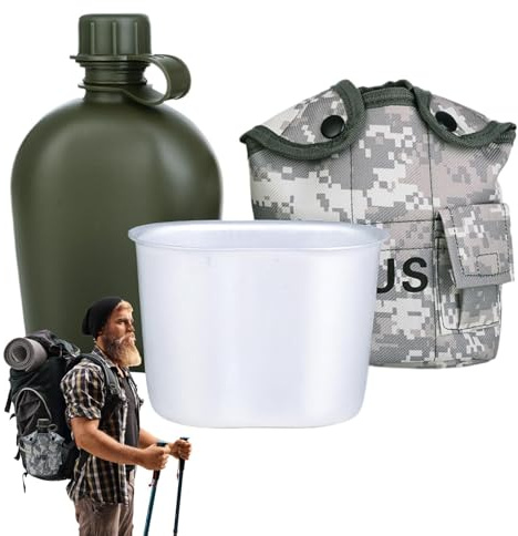Mxshc Borraccia portatile, set mensa da campeggio | Set mensa da viaggio per esterni | Borraccia portatile, borraccia resistente alle cadute per campeggio, viaggi, barbecue