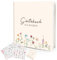 Hochwertiges Hochzeit Gästebuch Vintage, Gästebuch Blanko mit Aufkleber Hochzeit, Gästebuch zum Ausfüllen und Fotos Einkleben,Hochzeitsbuch Ideal für Brautpaar Erinnerungen,Hochzeit Deko (Wildflowers)