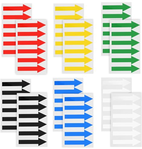 72 PCS Directional Arrow Stickers Labels, Self-Adhesive Floor Stickers for Classroom Waterproof Arrow Sign Multicolor Directional Sign Removable Label for Floor Wall