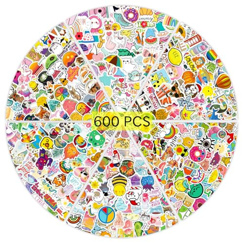 GTOTd Cute Kawaii Sticker Aesthetic Aufkleber (600 Stück)