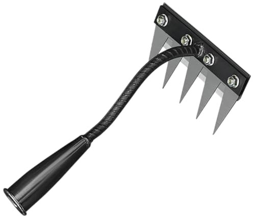 5/6/7/8 Dents Rateau De Désherbage, Amovible Outil De Râteau De Désherbage, Râteau Désherbage Acier Robuste, Outillage De Jardin pour Désherber/Ameublir/Semence (5 Dents)