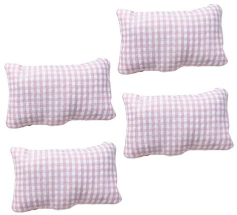 Milisten Mini Pillow 4 pack Doll House Mini Pillow Model Tiny Sofa for House Decor Wear-Resistant Stuffed Prop for Sofa Couch Room Scene