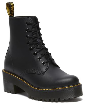 Dr. Martens Women's Sanguine 8 Eye Lace Up Heeled Combat Boot, Black Athena, 3 UK, 5 Women US
