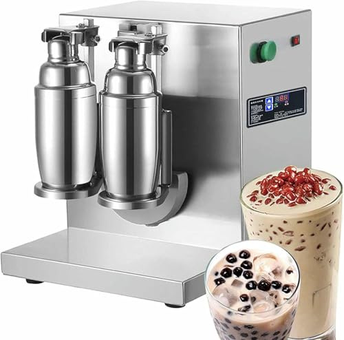 HOTAPEPU Thé À Lait Automatique Machine À Boulangerie Bubble Milk Tea Shaker Double Tête en Acier Inoxydable Mélange De Traite Électrique Mélange pour Le Jus De Thé À Bulles ~ /