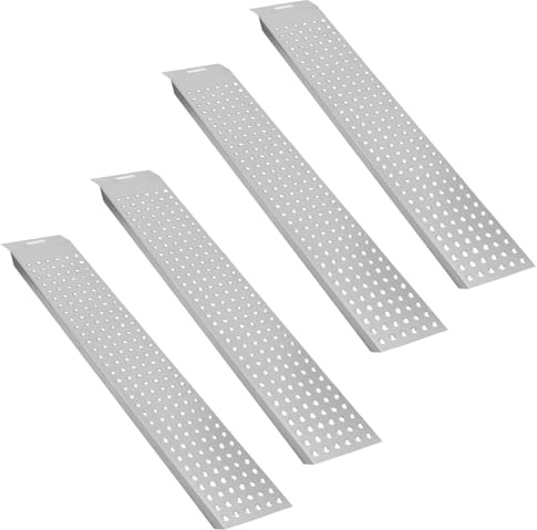 Herrselsam Lot de 4 rampes de chargement - 135 cm - En acier galvanisé - Antidérapantes - 135 x 23,5 x 4 cm - 200 kg par pièce - Charge maximale : 400 kg - Pour moto, remorque