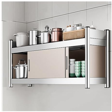 Armadio da cucina in acciaio inox resistente, con porta scorrevole, per ristoranti e hotel, 120 x 30 x 40 cm, resistente, di grado commerciale