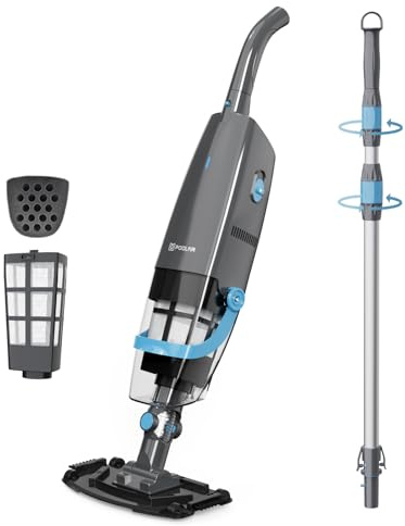 PoolMr Cordless Handheld Pool Vacuum, Rechargeable Pool Cleaner with 18.5 Gal/Min Suction, 60 Min Runtime, Dual-Phase Cleaning System, for Above Ground Pools, Spas, Hot Tubs(New Version)