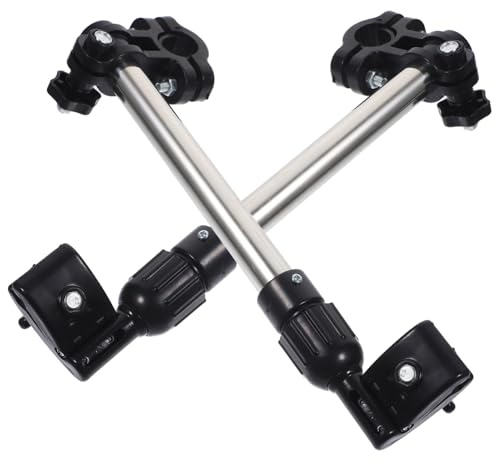 ifundom 2pcs Stainless Steel Bicycle Umbrella Stand Retractable Mount Holder for Bike Stroller Umbrella Clamps Parasol Connector