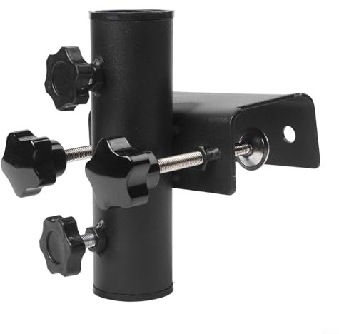 Robuster Balkonschirmhalter Klemme für Deckgeländer und Gartenzaun, verstellbarer Metall-Sonnenschirmständer, passend für Stangen mit einem Durchmesser von 23–38 mm