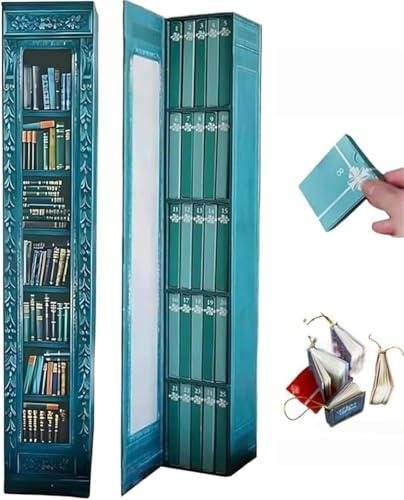 Calendario de Adviento con Mini Libros 2025, Calendario de Cuenta Regresiva y Adornos (24 Libros) para Navidad y Decoración para el Hogar para Amantes de los Libros