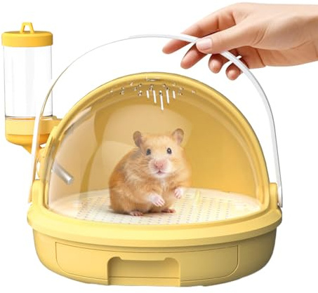 Transportín para pájaros, Transpirable, con Botella de Agua y Cierre de Rosca, de Transporte para Animales pequeños, Jaula para hámsters, para Animales pequeños, erizos, Deslizadores de azúcar
