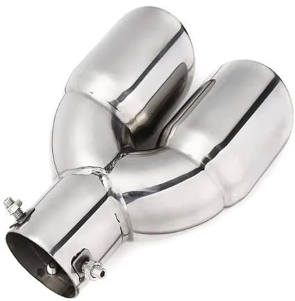Embout Silencieux D'échappement Chromé À Double Sortie, 63 Mm, En Acier Inoxydable, Pour Voiture, Garniture Modifiée D'échappement Extrémités