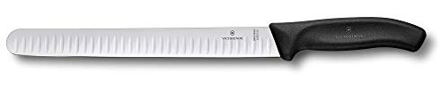 Victorinox Swiss Classic, coltello da prosciutto con lama seghettata in acciaio inox, in confezione regalo, nero