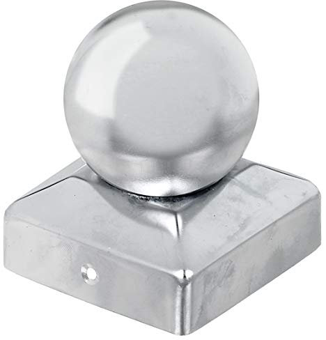 Alberts 327088 Pfostenkappe für Holzpfosten | mit Kugelkopf | Edelstahl | 70 x 70 mm