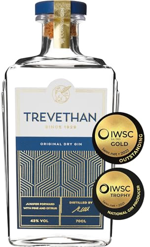 Trevethan Original Cornish London Dry Gin, Foraged Botanicals 70cl 43% ABV | Juniper, coriander, angelica, cassia, cardamom, elderflower, gorse flower, IWSC Gold Outstanding 2022
