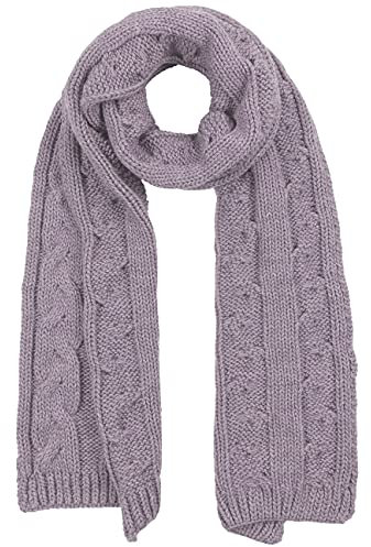 McBURN Britta Zopfstrickschal Schal Strickschal Damenschal Winterschal Wollschal Norwegerschal (One Size - flieder)