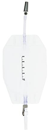 1pc Pack of Catheter Leg Bag 500ml Capacity with Short Tube (5cm) with Fabric Back Comfort, Easy Drain Lever Tap. Compatible with Catheter Leg Bag Holder and Straps, Catheter Night Bag, Urine Bags