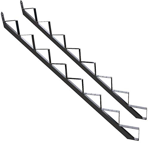Treppenrahmen 2-10 Stufen-Wahl Stahl-Treppe RAL 7016 Anthrazit Treppenholm/Wählen Sie die Stufen-Anzahl (2 stufig) (8 stufig)