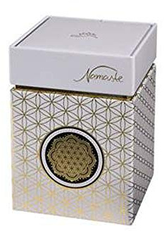 Goebel Teedose Blume des Lebens aus Metall in der Farbe Weiß-Gold, Maße: 7,5cm x 7,5cm x 11cm, 27-051-10-1