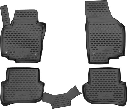 WALSER XTR Gummi Fussmatten Auto für Skoda Yeti 2009-2017, 100% passgenaue Auto Fußmatten, robuste Universal Fußmatte Auto, Gummimatten Auto, Auto Fussmatten Gummi, Auto Gummimatten