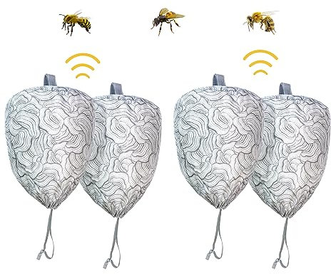 Plai Confezione da 4 repellenti per vespe per aree esterne resistenti alle intemperie esche finte nidi di vespe da giardino, niente più vespe
