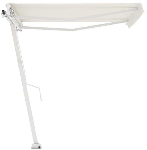 vidaXL Toldo de Pie Automático, Sombrilla Retráctil, Toldo Resistente al Agua Rayos UV, Toldo Plegable para Balcón Jardín Terraza, Crema