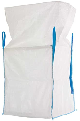 Safetytex Big Bag mit Schürze 90x90x110 cm Schüttgutbehälter (10 Stück) | 1000 kg Tragfähigkeit, robuster Transportsack, für Schüttgüter, Entsorgung, reißfest, langlebig, leicht befüllbar