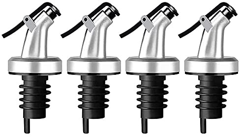 ZAYRAY 4 StüCk ÖL Stopper Pourer, Auslaufsicherer Flaschen AusgießEr, Auslaufsicheres ÖL mit Schutz Kappe für ÖL, ÖL, Essig