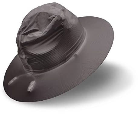 Phillips Brush Reusable Rain Cap Protective Hat Cover & Carrying Bag – Police & Other Uniform Hat Rain Cover Made from Water Proof Vinyl Plastic, Large Size Smoke Gray Color