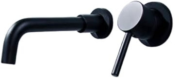 Material De Cobre Enterrado En La Pared Grifo De Lavabo Frío Y Caliente Empotrado Oculto En La Pared Pintura De Dos Orificios Cuerpo Unido Chapado En Oro Cuerpo Dividido Negro