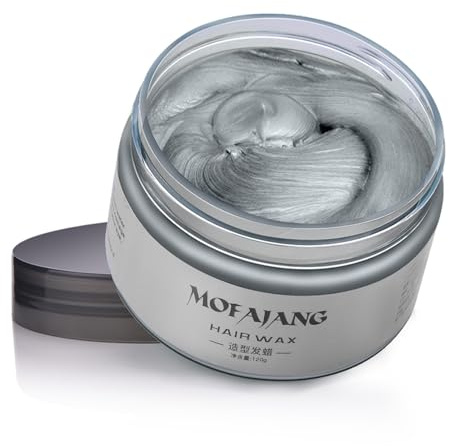 Cera Colorata Per Capelli Grigio, 120g Di Cera Colorante Temporanea Per Capelli, Facile Da Lavare Per Cambiare Colore, Adatta Per Bambini, Donne, Uomini, Ideale Per Feste, Cosplay E Halloween