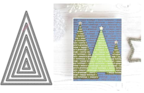 Sredwtk Dreieck Rahmen Stanzschablonen Weihnachten Metall Prägeschablonen Stanzformen Schneiden für DIY 3D Karte Sammelalbum Scrapbooking Fotoalbum Deko