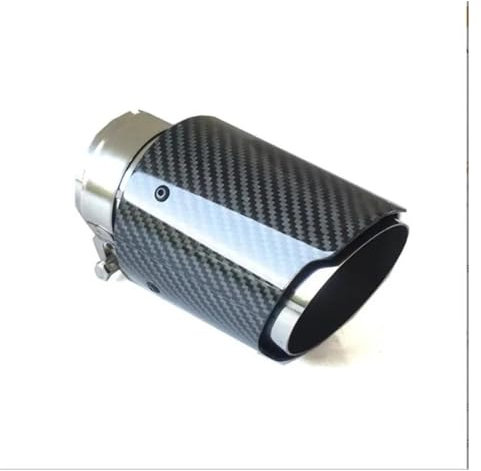Auspuffblende Auto Für Akrapovic Auto Kohlefaser Glänzend Auspuffanlage Schalldämpfer Rohrspitze Gerade Universal Silber Edelstahl Schalldämpfer Dekorationen Auspuff Schalldämpfer (Farbe : In 60mm Ou