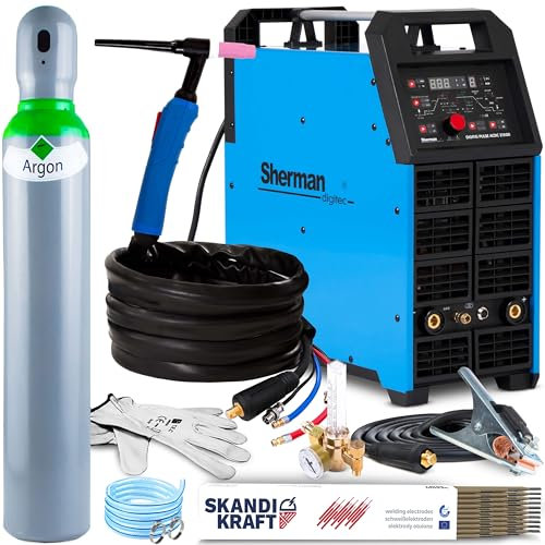 Sherman DIGITIG 315 GD AC/DC 400V - Profi 315A WIG Schweißgerät AC DC Puls - PWM-Technologie: Pulsweitenmodulation - HF-Zündung Inverter WIG Puls Schweißgerät - Set:Professional