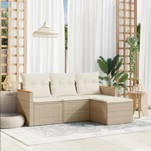 Festnight Gartenlounge Balkon Lounge Rattan Sofa Ecklounge Klein Garten Lounge Sofa Outdoor Sitzecke Balkon Loungemöbel Gartensofa Ecksofa Balkonmöbel Rattansofa Couch