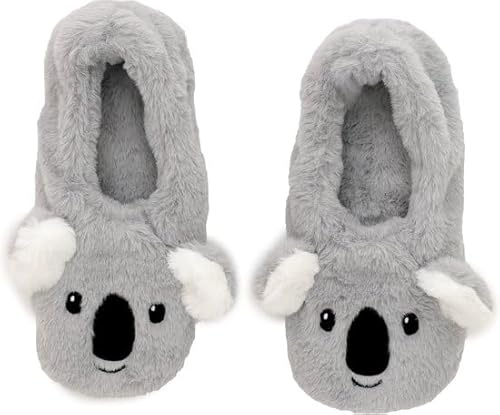 Beheizte Koala Hausschuhe Heatpack Mikrowelle Hausschuhe Warme Hot Heat Pack Relax Winterschuhe Winter, grau; weiß, Medium