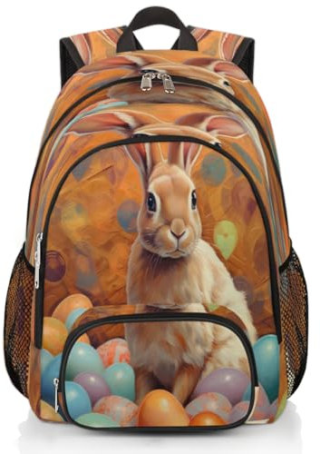 Rucksack mit Osterhasen-Eiern, Aquarell-Rucksack, großes Fassungsvermögen, Schule, Büchertasche, Rucksack, Wandern, Reisen, lässiger Laptop-Tagesrucksack für Kinder, Jungen, Mädchen, Männer, Frauen,