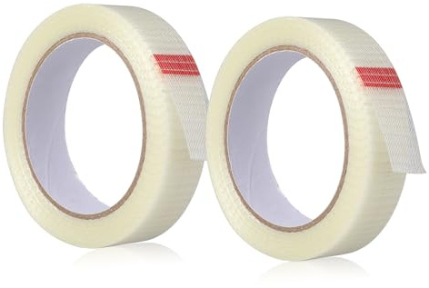 Hariendny Panzertape, 2 Rolle 25 mm x 20 m, Transparentes Filament-Faser-Panzertape, Wetterbeständiges Klebeband zum Versenden, Versiegeln, Verpacken, Allround Panzerband mit Starker Klebkraft