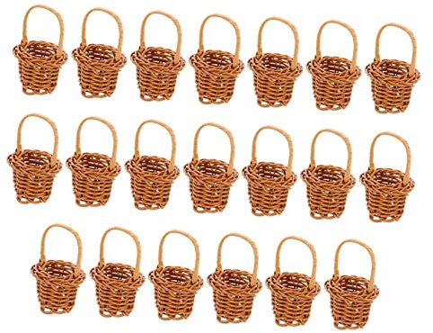 Garneck 20 Stück Handgefertigte Weidenkörbe – Rattankörbe Mit Griffen Naturmaterial Perfekt Für Hochzeiten Dekorativer Blumenkorb