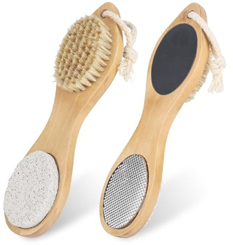Fußfeile 4 in 1 Fußraspel Foot files Foot brush Fussraspel Pumice stone Fuß Bimsstein Wood foot file Hornhaut raspel Fußfeile für harte Haut Fußfeile Pediküre Werkzeuge für nasse trockene rissige Füße